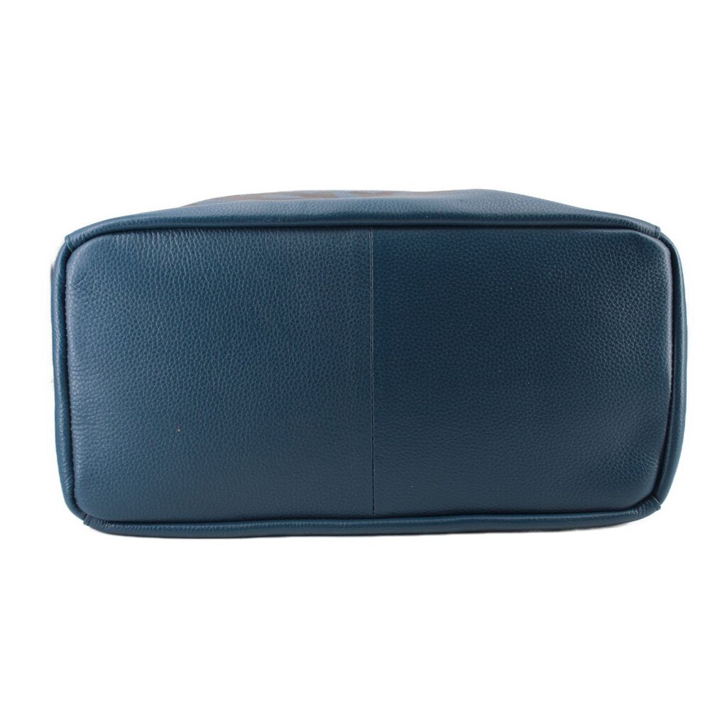 INTOXIC blue textured tote bag base with structured bottom panel