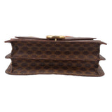 CELINE FLAP VINTAGE HANDLE BAG BROWN