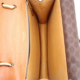 CELINE FLAP VINTAGE HANDLE BAG BROWN