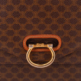 CELINE FLAP VINTAGE HANDLE BAG BROWN