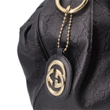 GUCCI GUCCISSIMA SUKEY HANDLE BAG BLACK