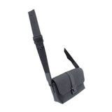 Black leather crossbody messenger bag with adjustable long shoulder strap