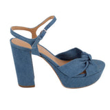 MARC FISHER DENIM PLATFORM SANDALS BLUE 8 US