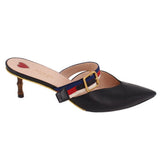 GUCCI SYLVIE POINTED TOE MULE HEELS BLACK 40 EU | 9.5 US