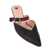 GUCCI SYLVIE POINTED TOE MULE HEELS BLACK 40 EU | 9.5 US