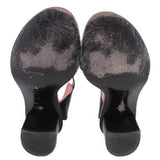 LOUIS VUITTON HEELED SANDALS BLACK/MONOGRAM 39 EU | 9 US