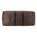 Monogram duffel bag end-to-end view with central leather band