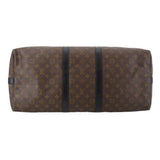 Monogram duffel bag end-to-end view with central leather band