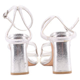ANTONIO MELANI SPARKLE HEELS SILVER 8 US