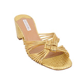 AQUAZZURA CLUB 50 HEELED SANDALS GOLD 40 EU | 9.5 US