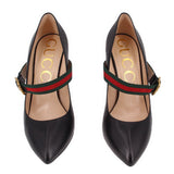 GUCCI LEATHER MARY-JANE HEELS BLACK 40 EU | 9 US