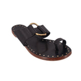 TORY BURCH LEATHER SANDALS BLACK 9 US