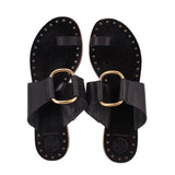 TORY BURCH LEATHER SANDALS BLACK 9 US