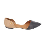 TORY BURCH VIV TWO TONE D'ORSAY FLATS BLACK 9 US