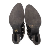 JEFFREY CAMPBELL RYLANCE SILVER STUDDED LEATHER BOOTIES BLACK 9 US