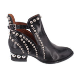 JEFFREY CAMPBELL RYLANCE SILVER STUDDED LEATHER BOOTIES BLACK 9 US