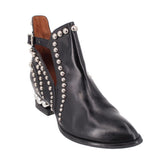 JEFFREY CAMPBELL RYLANCE SILVER STUDDED LEATHER BOOTIES BLACK 9 US