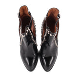 JEFFREY CAMPBELL RYLANCE SILVER STUDDED LEATHER BOOTIES BLACK 9 US
