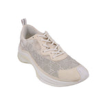 GUCCI women's crystal-embellished running sneakers, beige upper with white laces