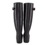 HUNTER ORIGINAL EMBOSSED TALL RAIN BOOTS BLACK 8 US