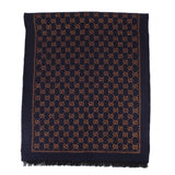 GUCCI WOOL GG METALLIC SHIMMER SCARVES NAVY
