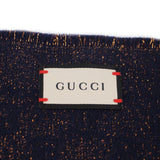 GUCCI WOOL GG METALLIC SHIMMER SCARVES NAVY