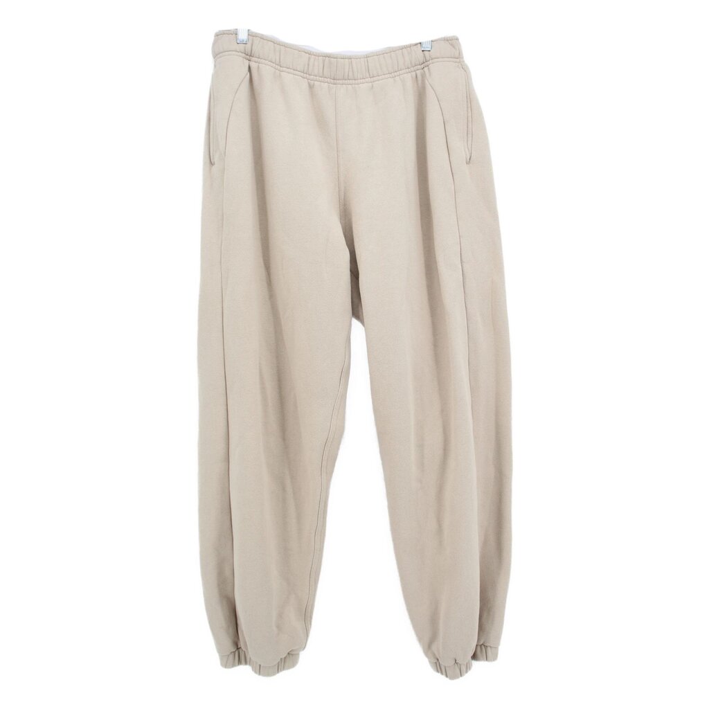 LULULEMON tan sweat jogger pants, full length with elastic cuffs