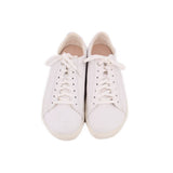 BIRKENSTOCK leather sneakers in white, front view with white laces