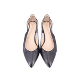 COLE HAAN CAIA POINTED TOE LEATHER HEELS BLACK 9 US
