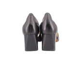 COLE HAAN CAIA POINTED TOE LEATHER HEELS BLACK 9 US