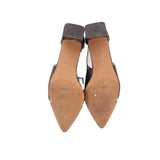 COLE HAAN CAIA POINTED TOE LEATHER HEELS BLACK 9 US