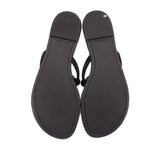 Black thong sandals with smooth back soles and attached straps