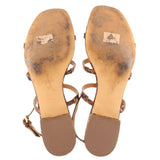 Pair of J.Crew sandals showing tan soles and brown heel patches
