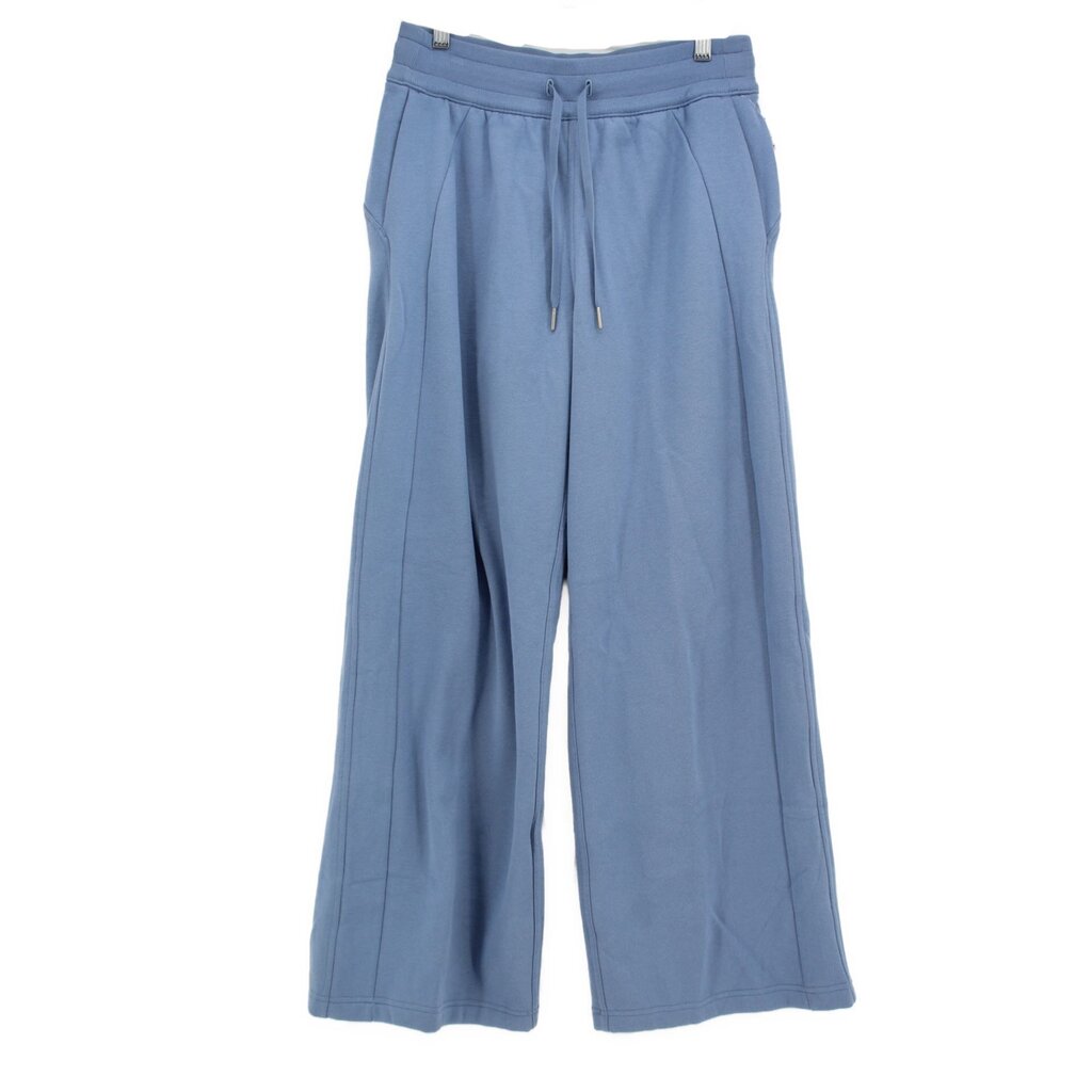 Lululemon blue drawstring pants with elastic waistband and wide-leg wide hem