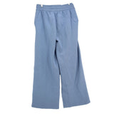 Lululemon blue drawstring pants, relaxed wide-leg front view with elastic waist