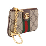 GUCCI OPHIDIA ZIP KEY POUCHES TAN