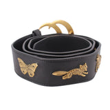 GUCCI LEATHER MARMONT MEDALLION BELTS BLACK 100 | 42 | L
