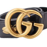 GUCCI LEATHER MARMONT MEDALLION BELTS BLACK 100 | 42 | L