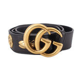GUCCI LEATHER MARMONT MEDALLION BELTS BLACK 100 | 42 | L