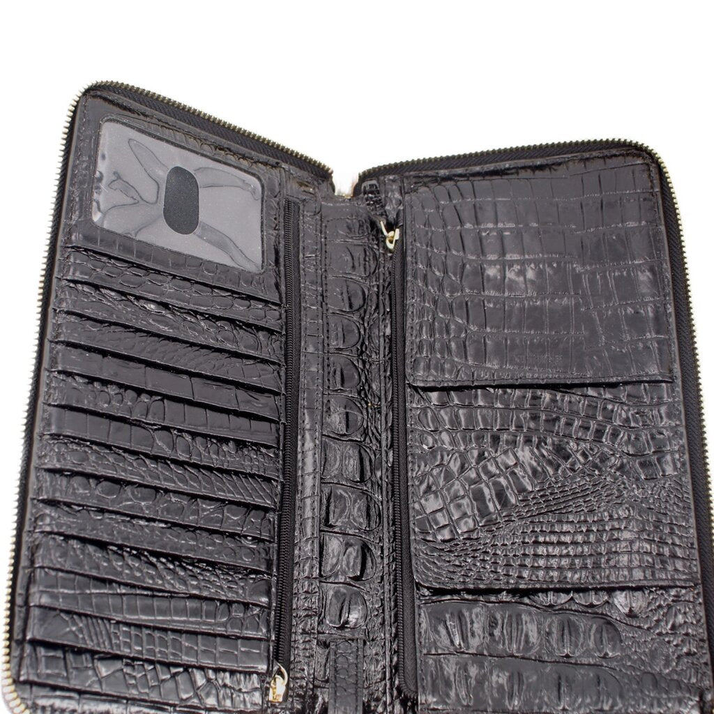 Brahmin Skyler Melbourne clutch wallet interior with card slots and zip pocket in black
