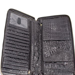 Brahmin Skyler Melbourne clutch wallet interior with card slots and zip pocket in black
