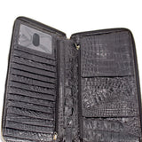 Brahmin Skyler Melbourne clutch wallet interior with card slots and zip pocket in black