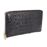 Brahmin Skyler Melbourne clutch wallet, black embossed leather with gold-tone zipper