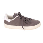 Adidas lace-up mid sneakers, dark gray suede upper with off-white midsole and sole