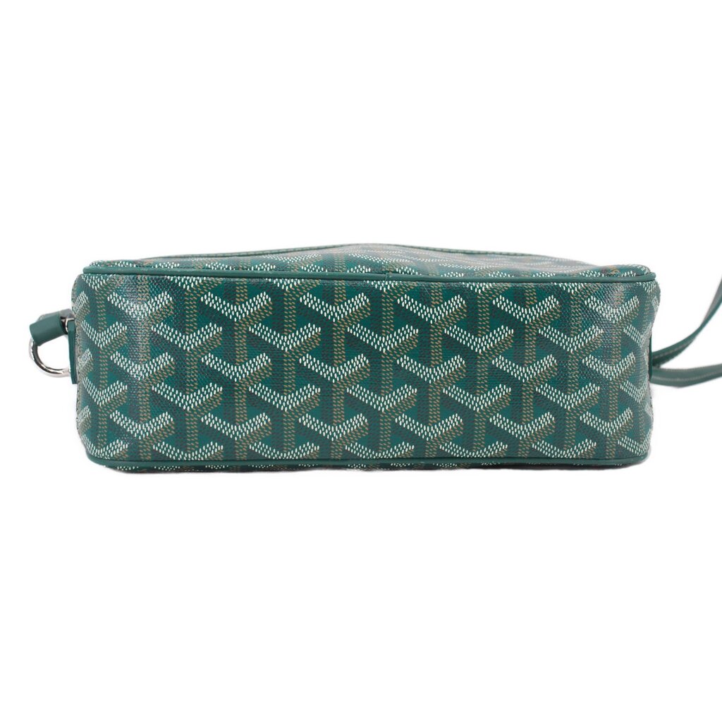 GOYARD green mini crossbody bag with patterned exterior and zip closure