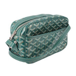 GOYARD green crossbody bag with zip top, crossbody strap, and front zip pocket