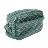 GOYARD green crossbody bag with zip top, crossbody strap, and front zip pocket