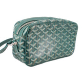 GOYARD green patterned crossbody bag with top zip and adjustable shoulder strap