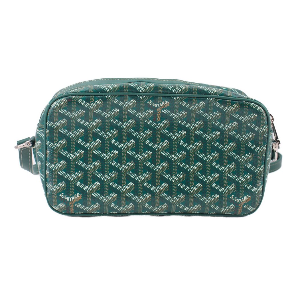 GOYARD green patterned crossbody bag with top zipper and side handles