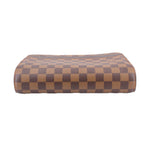 LOUIS VUITTON Damier Ebene clutch bag top view with checkered canvas and curved profile
